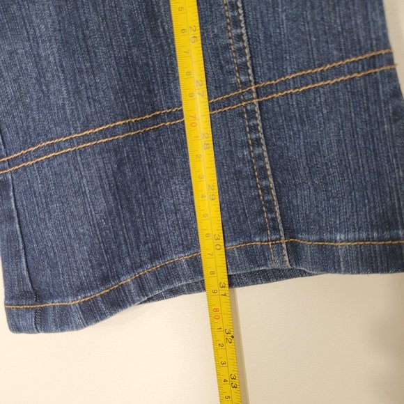 Semplice Blue High Rise Cropped Wide Leg Jeans Ankle Length Cut Pockets Size 8 - Picture 11 of 14